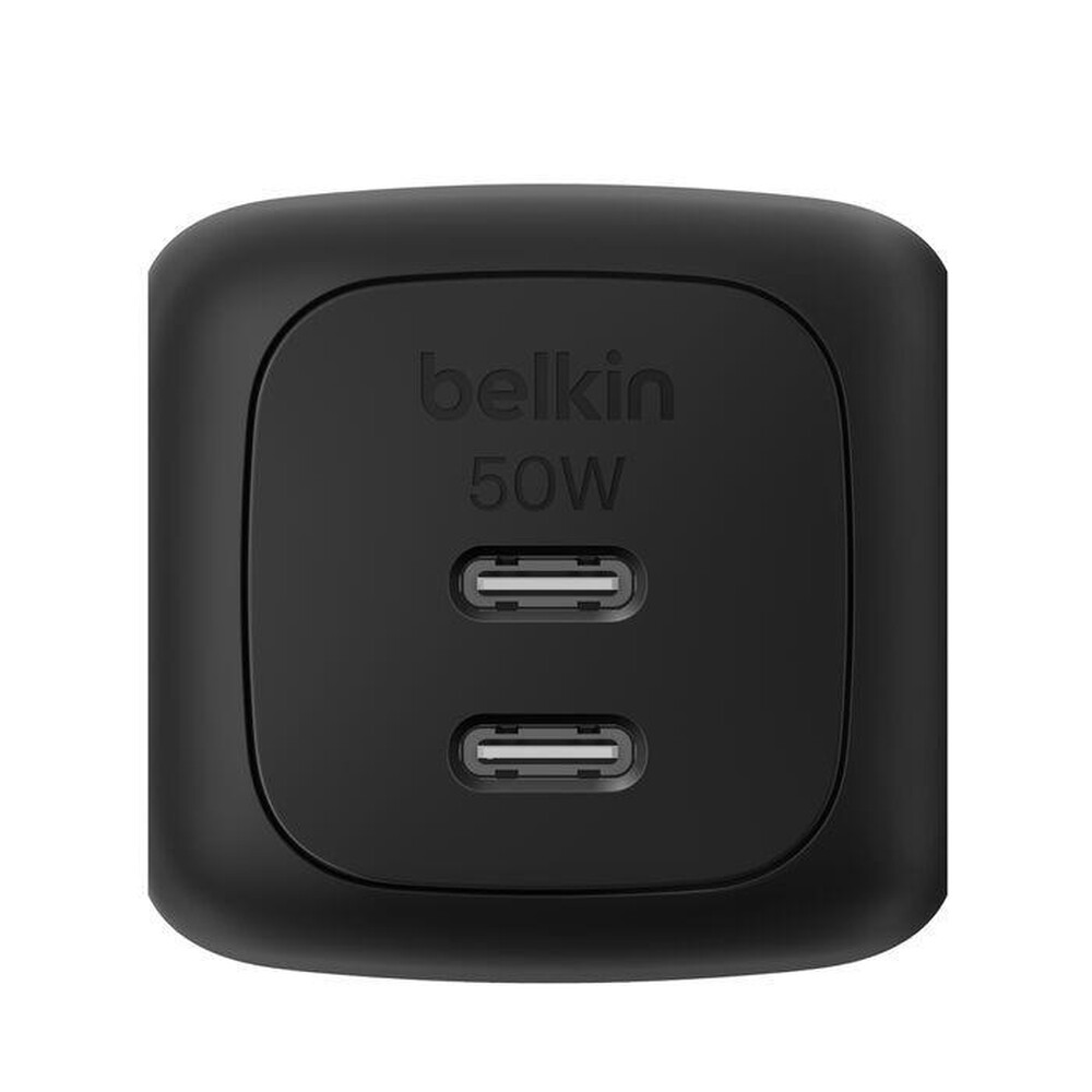 Immagine del prodotto BELKIN - Doppio caricabatteria da parete GAN USB-C da 50 W-Nero