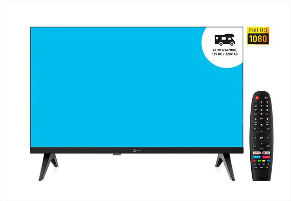 "TELESYSTEM - Smart TV LED FHD 22\" T2/S2 SMG14 12V-BLACK"