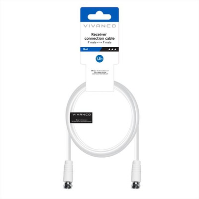 SBS - F-connection lead F-plug - F-plug 1,5m-Bianco