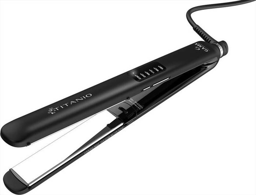 "GAMA - Piastra per capelli LED TITANIO 4D-Nero"