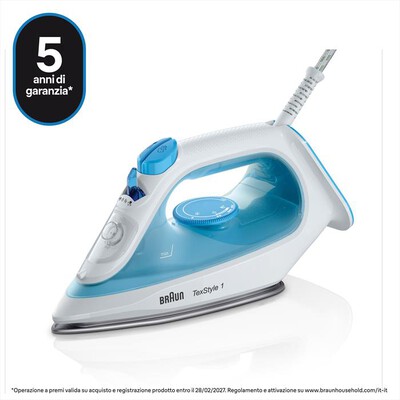 BRAUN - FERRO A VAPORE TEXSTYLE 1 SI1050BL-Bianco blu