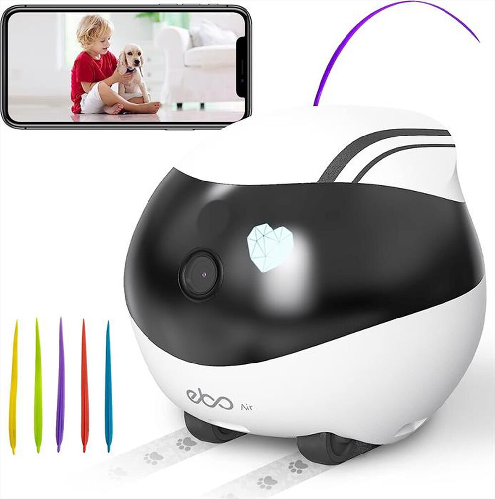 "ENABOT - Telecamera per bambini e animali domestici EBO AIR-BIANCO/NERO"