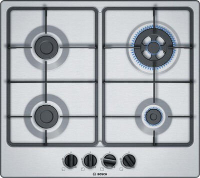 BOSCH - Piano cottura a gas PGH6B5B60 4 fuochi 58,2cm-Inox