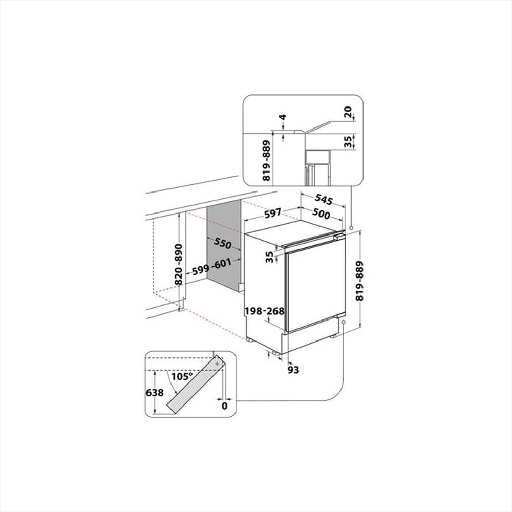 Immagine del prodotto HOTPOINT ARISTON - Congelatore verticale HABUFZ011 Classe E 91 lt-Acciaio