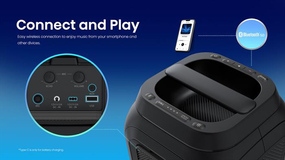 Immagine del prodotto HISENSE - Speaker Bluetooth PARTY ROCKET-NERO