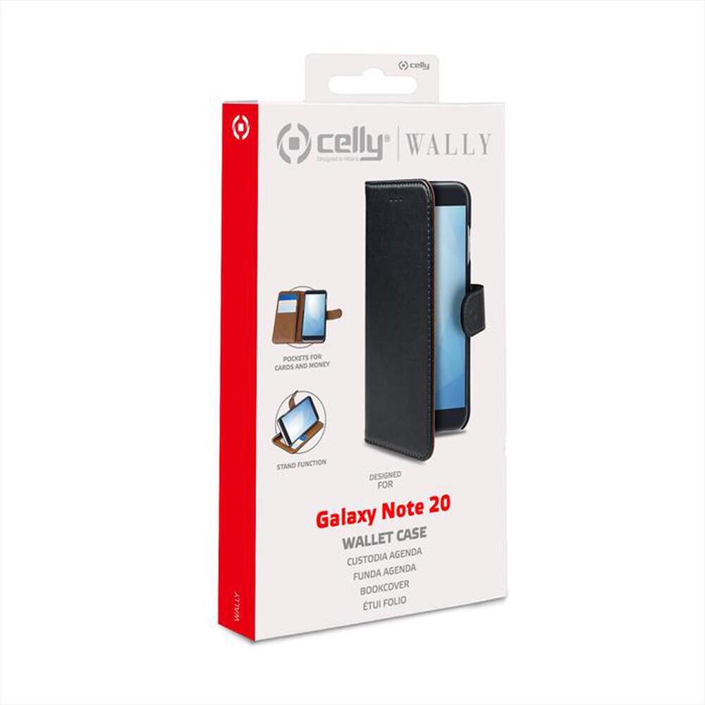 "CELLY - WALLY922 - WALLY CASE GALAXY NOTE 20-Nero/Similpelle"