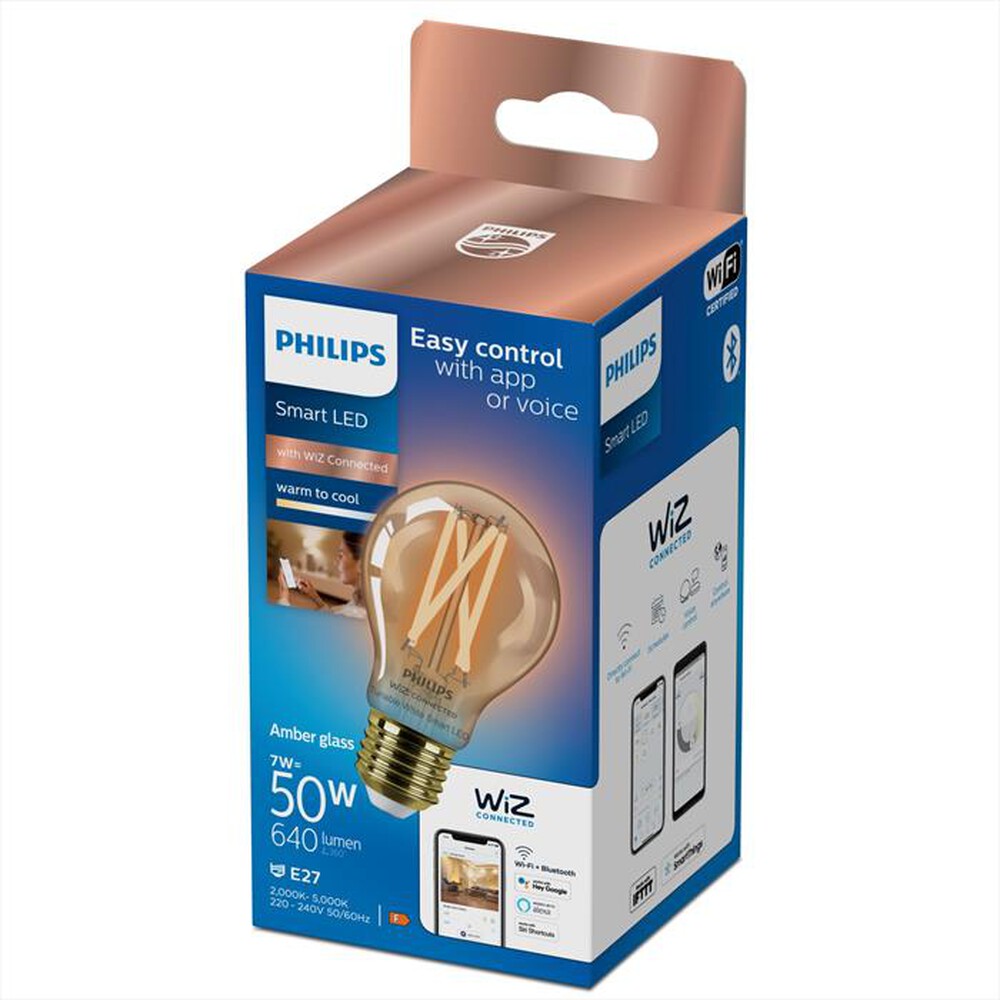 "PHILIPS - PHI SMART TW GOCCIA FILAMENTO AMBRATA 50W E27"