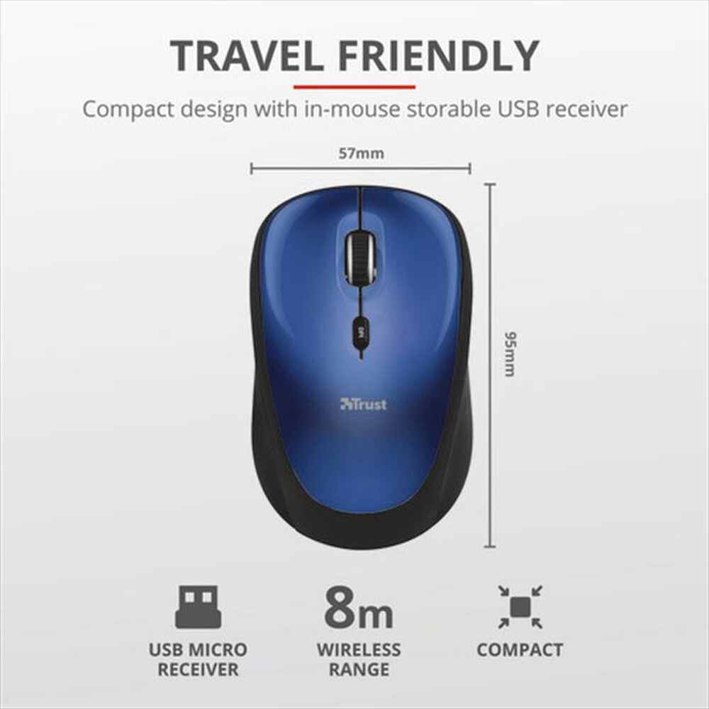 "TRUST - Mouse Wireless 19663-TRS - Blue"