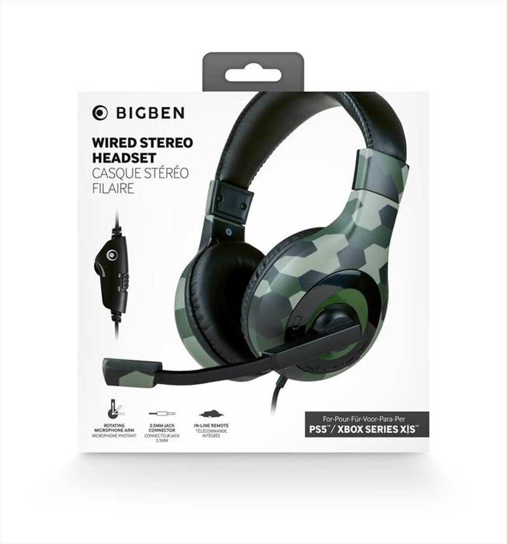 Immagine del prodotto BIG BEN - CUFFIE STEREO GAMING V1 CAMO MULTIPIATTAFORMA