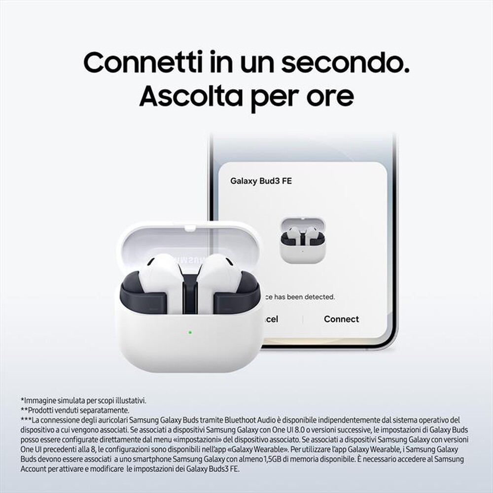 Immagine del prodotto SAMSUNG - Auricolare bluetooth GALAXY BUDS3 FE-Black