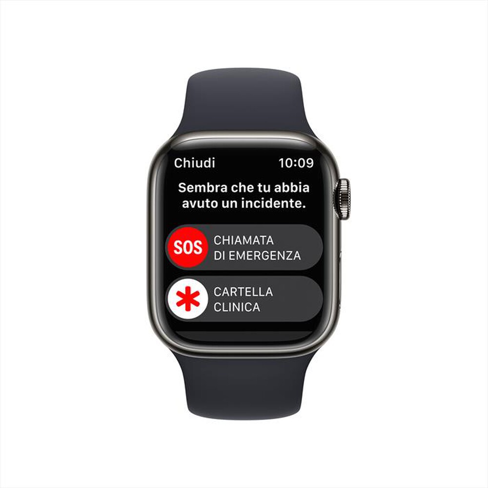Immagine del prodotto APPLE - Watch Series 8 GPS + Cellular 41mm Acciaio-Grafite - Mezzanotte