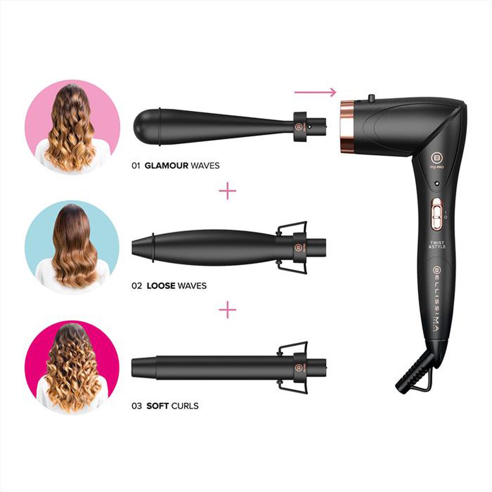"IMETEC - STYLER BELLISSIMA TWIST & STYLE KIT 11888-Nero"