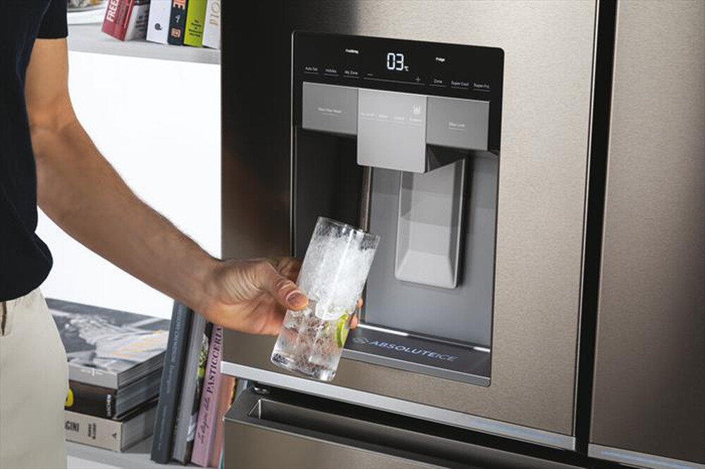 Immagine del prodotto HAIER - Frigorifero side by side HCR7918EIMP ClasseE 601lt-Platino, Acciaio inossidabile