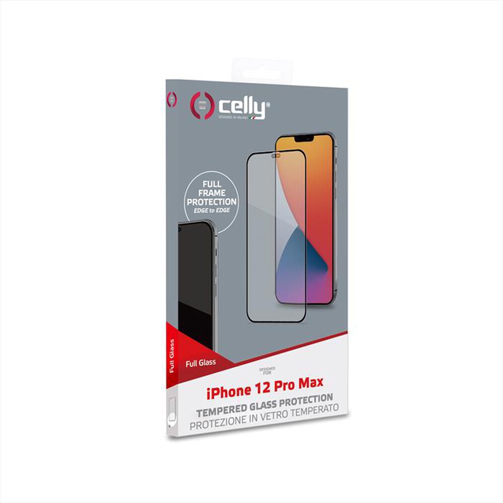 "CELLY - FULLGLASS1005BK - VETRO PROTETTIVO IPH 12 PRO MAX-TRASPARENTE/VETRO TEMPERATO"