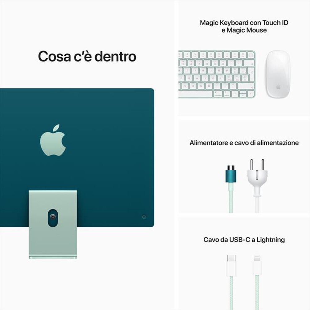 "APPLE - iMac 24\" display Retina 4,5K M1 256 GPU 8CORE 2021-Verde"