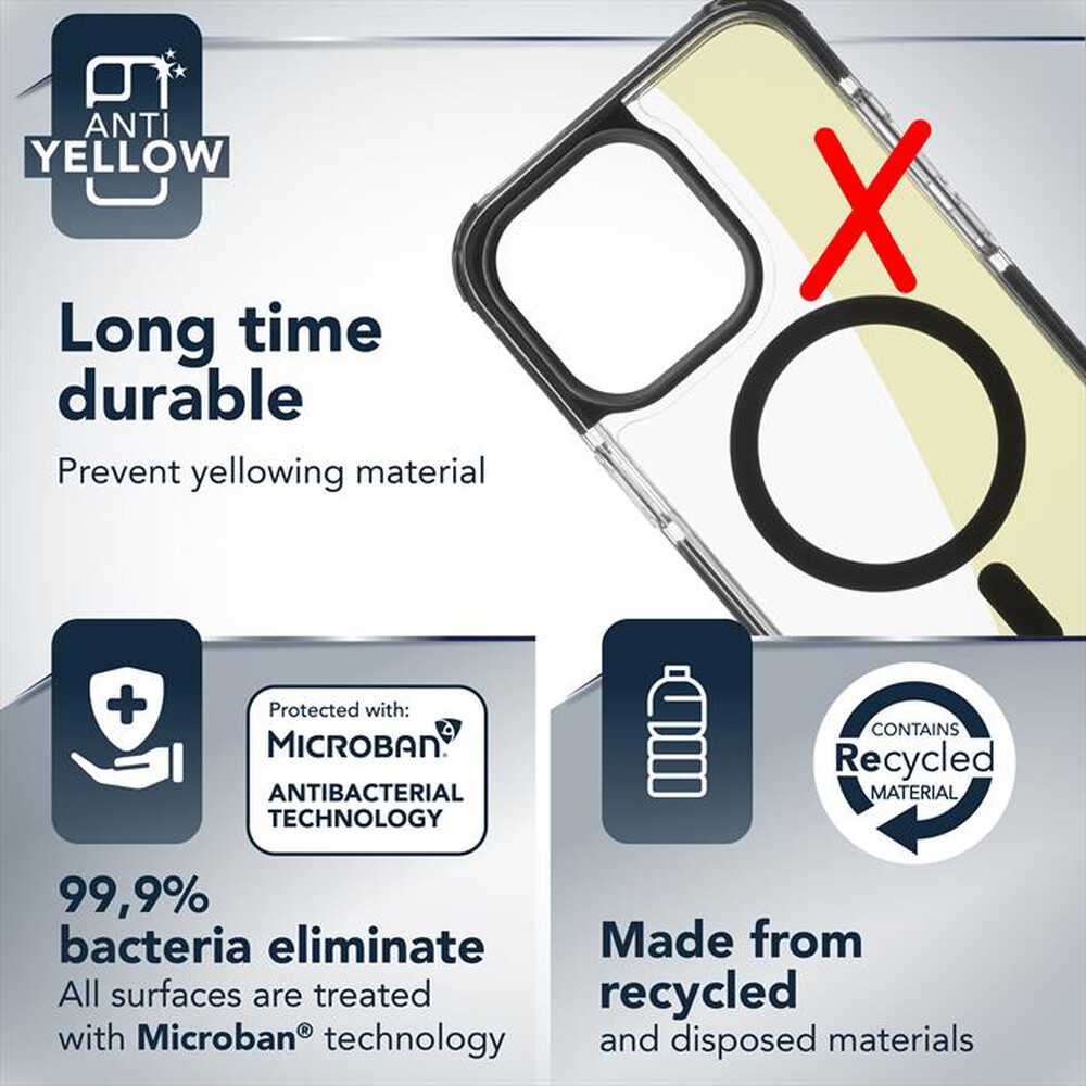 Immagine del prodotto CELLULARLINE - Custodia back TETRACMAGIPH15PROT per iPhone 15 Pro-Trasparente