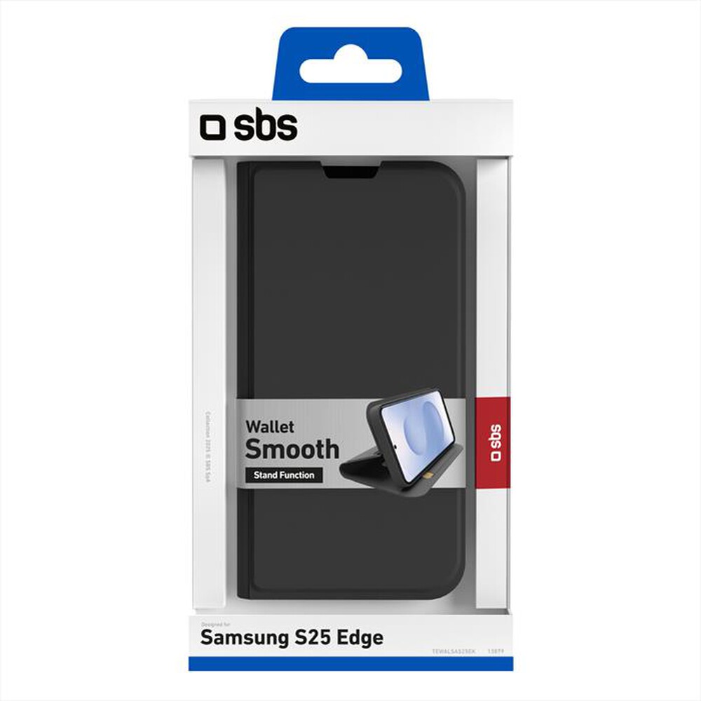 Immagine del prodotto SBS - Cover Wallet smooth Samsung S25 Edge TEWALSAS25EK-Nero