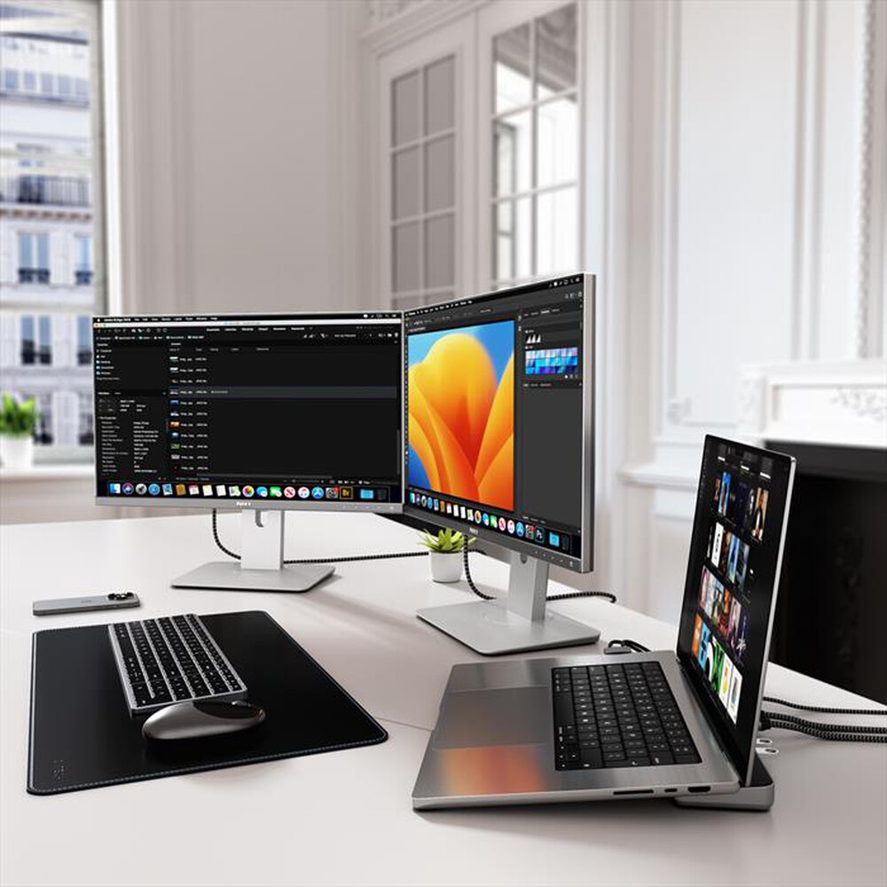 "SATECHI - ADATTATORE USB-C DUAL DOCK STAND-nero"