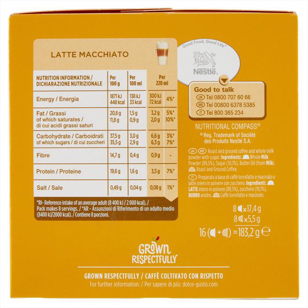 "NESCAFE' DOLCE GUSTO - LATTE MACCHIATO Nescafè Dolce Gusto 16 pezzi"
