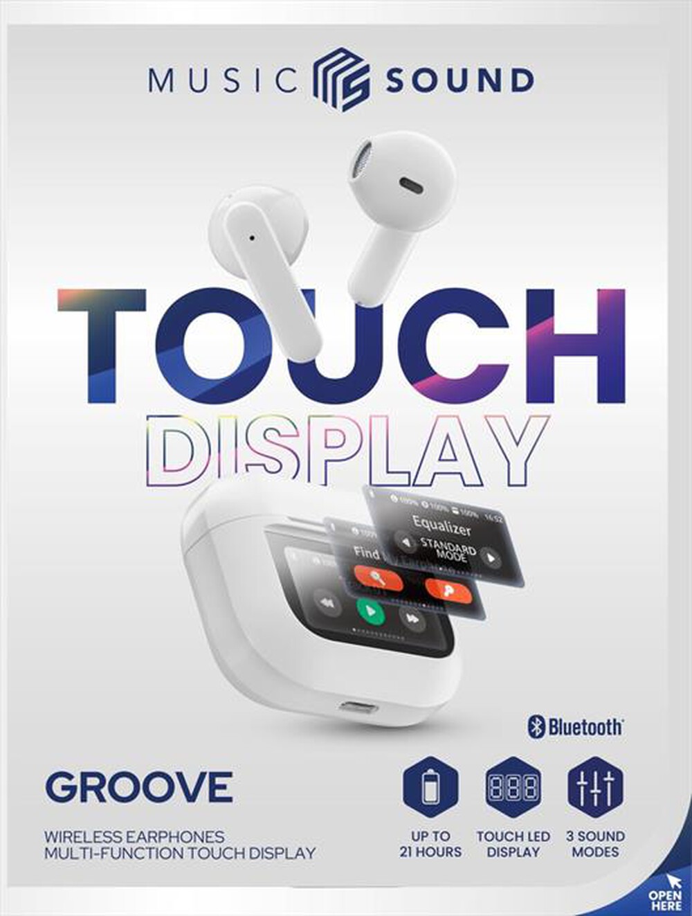 Immagine del prodotto MUSIC SOUND - Auricolare bluetooth GROOVE-Bianco