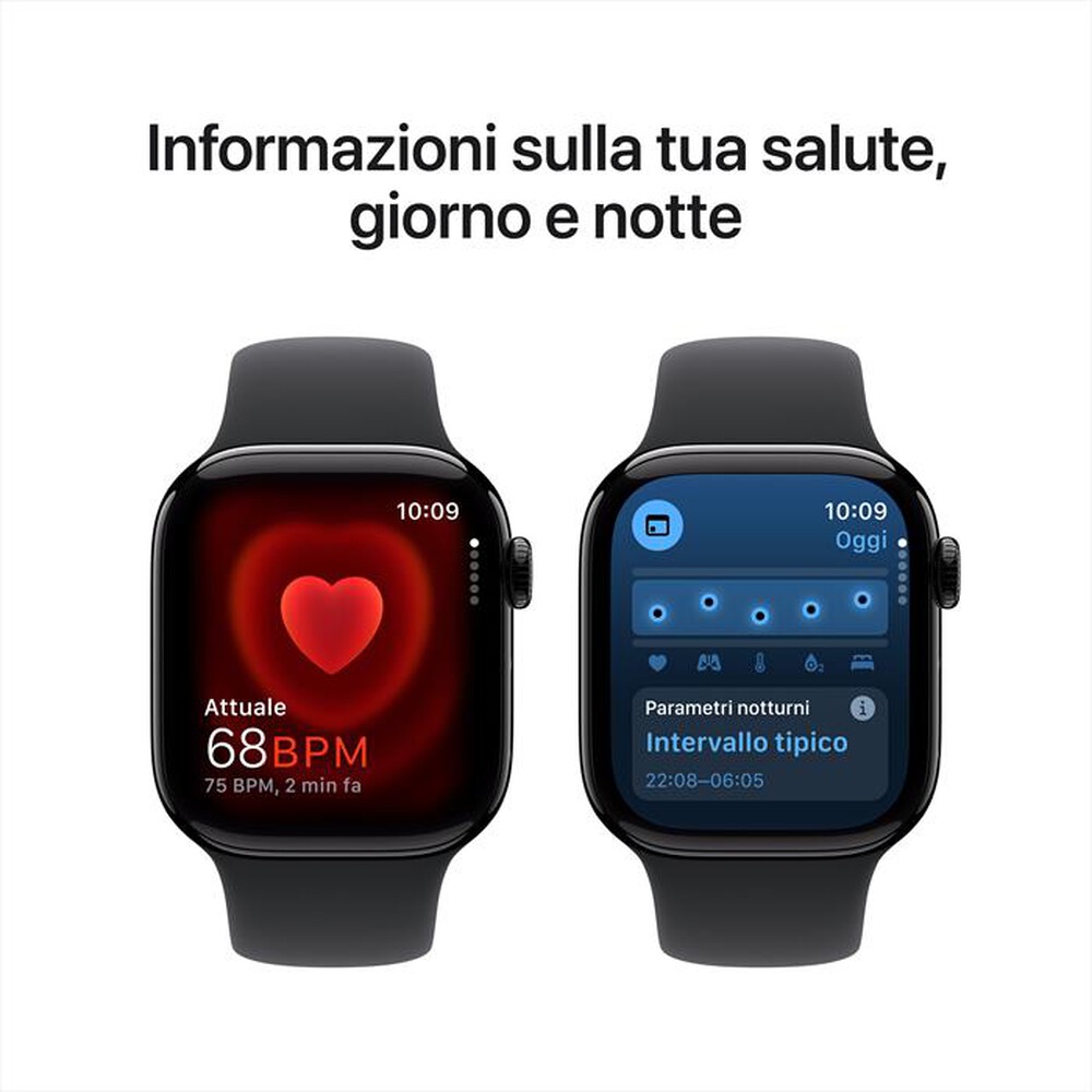 "APPLE - Watch Series 10 GPS 42mm Alluminio-Jet Black Sport Band Nero M/L"