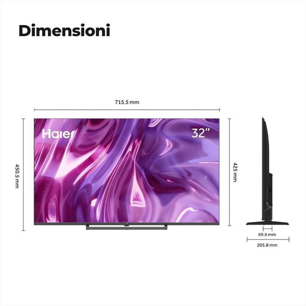 Immagine del prodotto HAIER - Smart TV QLED FHD 32" H32S80GFX-Nero