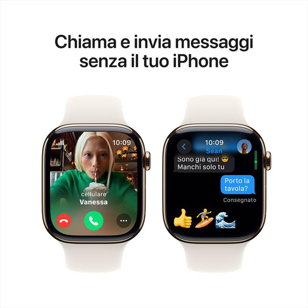 "APPLE - Watch Series 10 GPS + Cellular 46mm Titanio-Oro - Sport Band Galassia M/L"