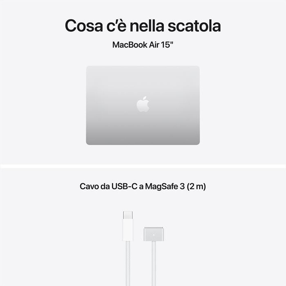 Immagine del prodotto APPLE - MacBook Air 15" M5 Core 10 CPU 10 GPU 16GB 1TB SSD-Argento