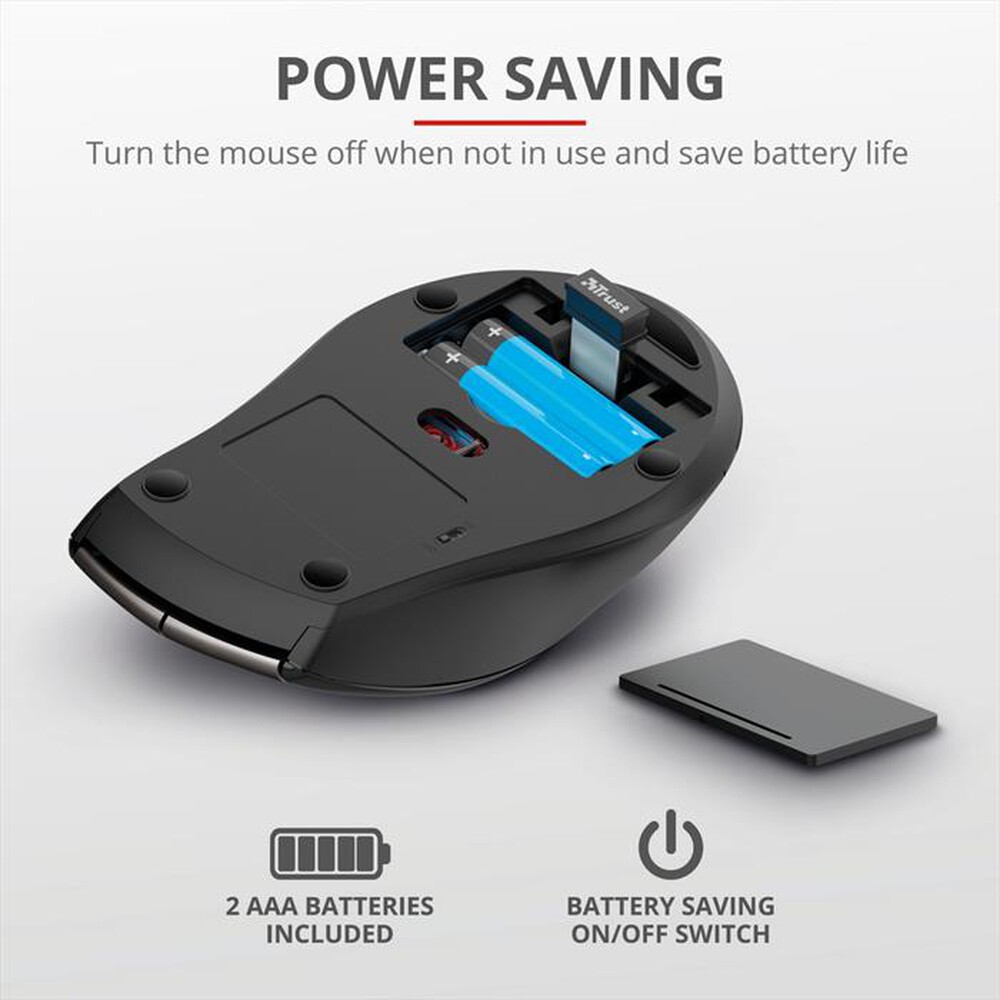 "TRUST - KUZA WIRELESS MOUSE-Black"