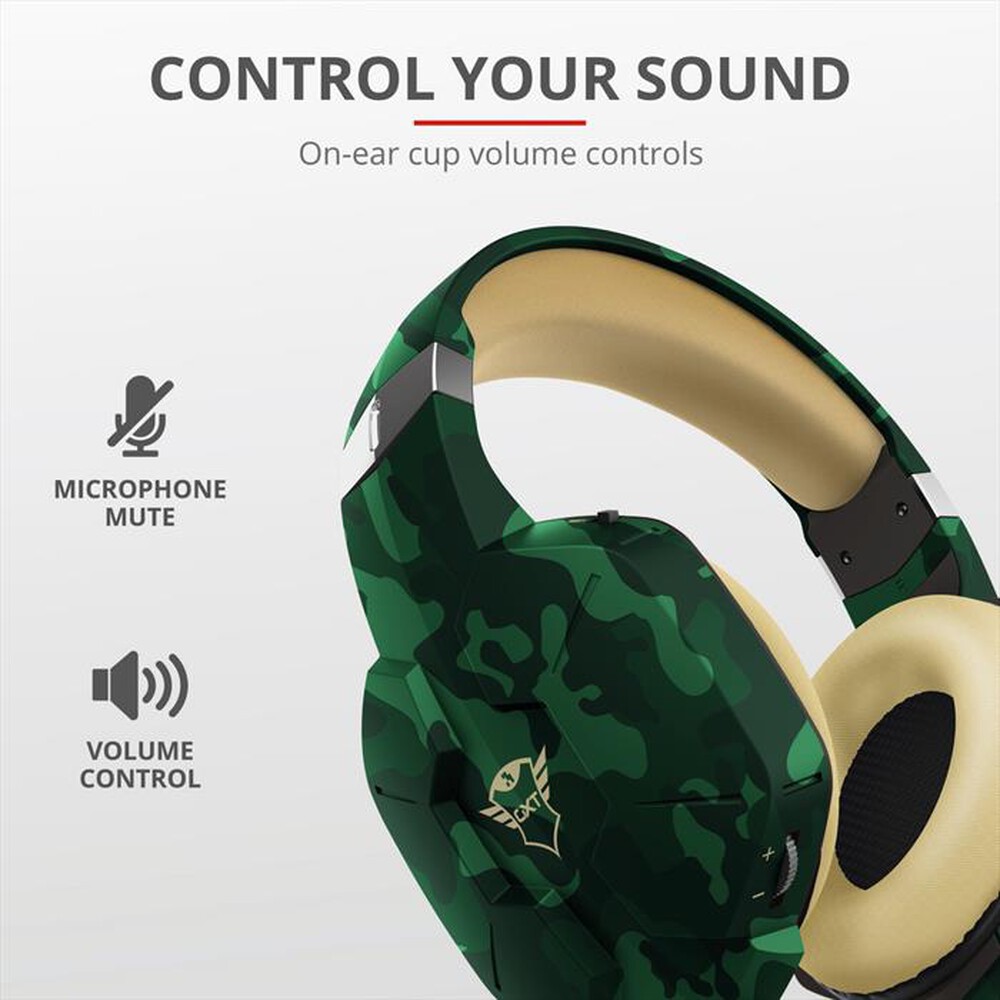 "TRUST - GXT323C CARUS HEADSET JUNGLE CAMO-jungle camouflage"