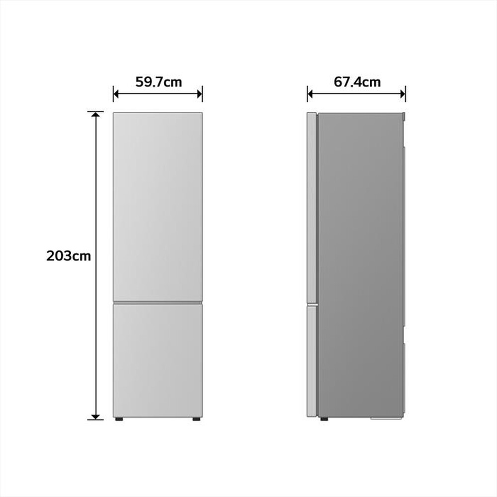 Immagine del prodotto LG - Frigorifero combinato GBBS323CPY Classe C 375lt-Argento