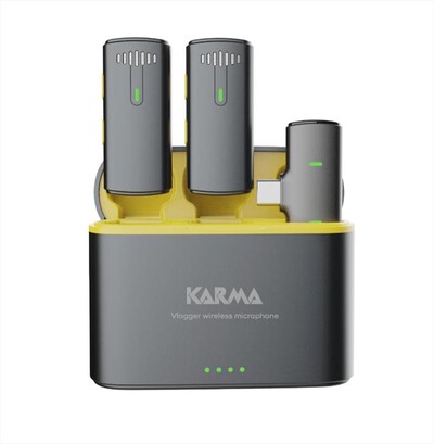 KARMA - Doppio Radiomicrofono VLOGGER PLUS-Nero e giallo