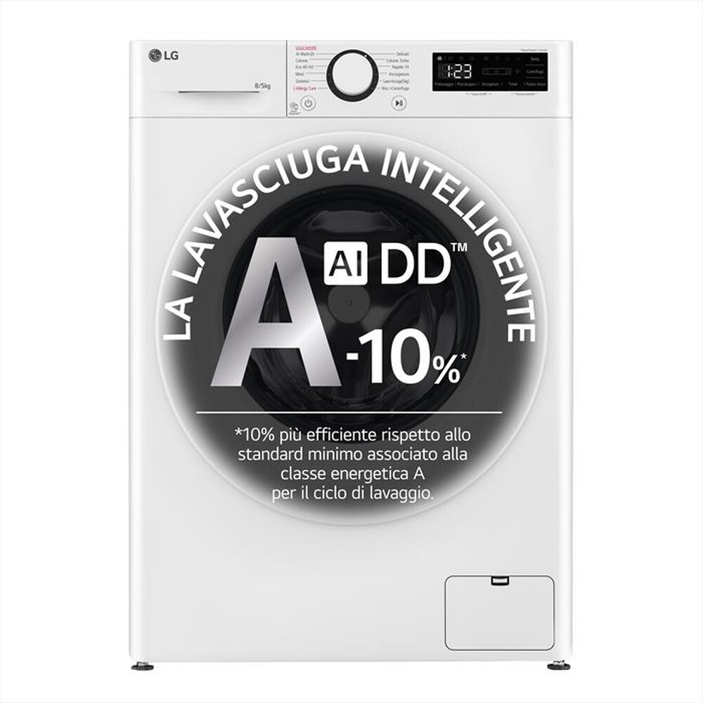 "LG - Lavasciuga AI DD D2R3S08NSWW 8/5 Kg Classe E-Bianca"