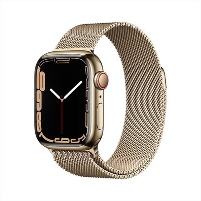 APPLE - Watch Series 7 GPS+Cellular 41mm Acciaio Oro-Maglia Milanese Oro
