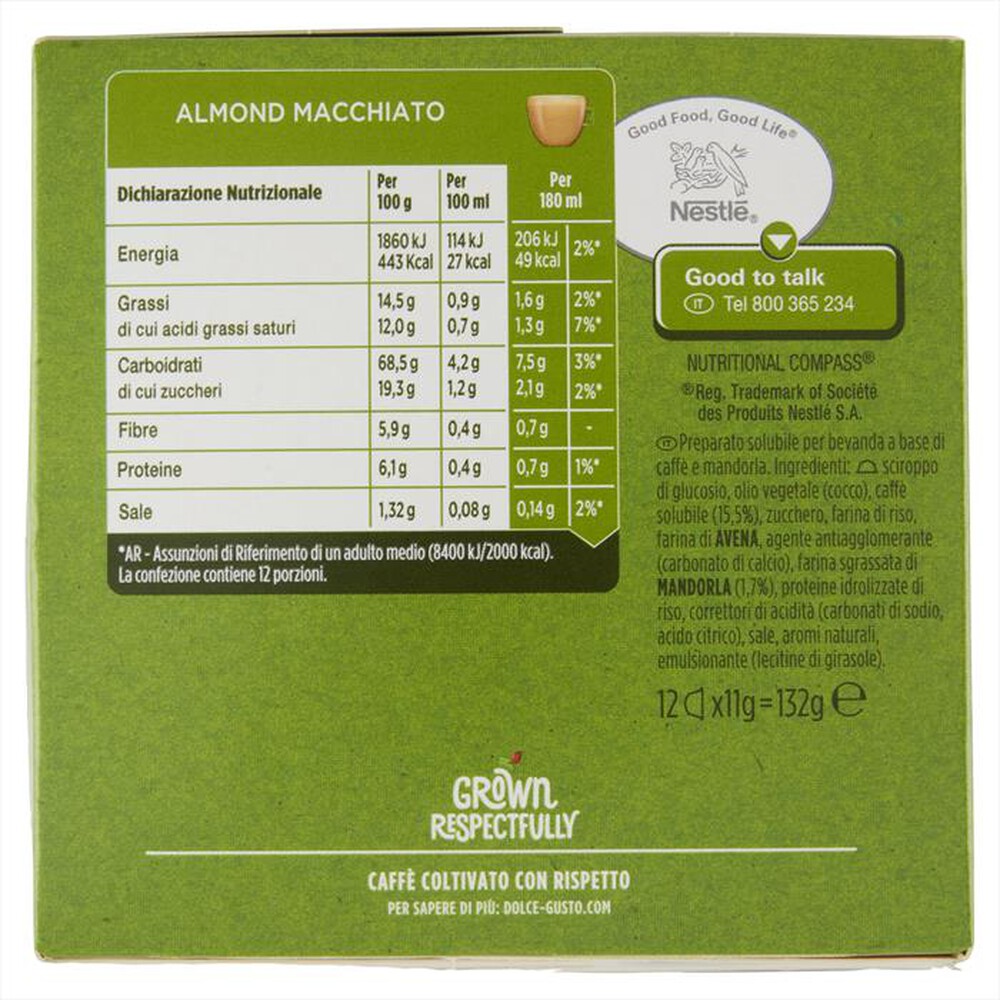 "NESCAFE' DOLCE GUSTO - Almond Macchiato 12 Caps-Verde"