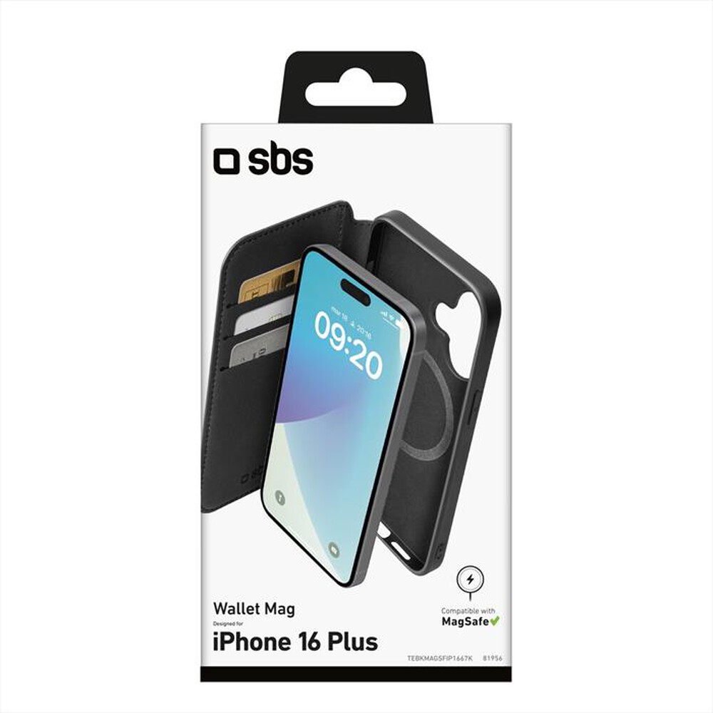 Immagine del prodotto SBS - Wallet Magsafe iPhone 16 Plus TEBKMAGSFIP1667K-Nera