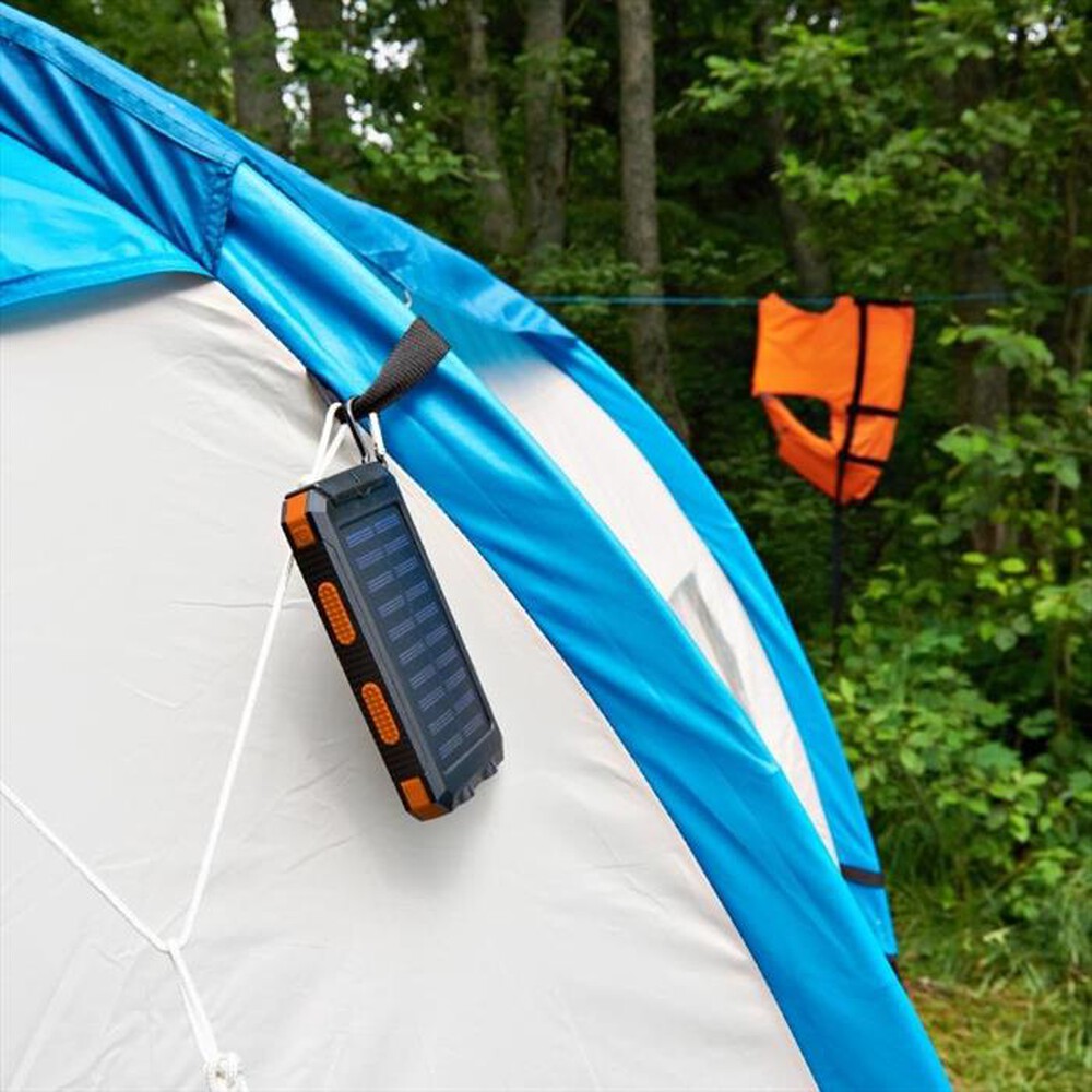"ISNATCH - S08 - POWER BANK A ENERGIA SOLARE 8000MAH-Nero/Arancio"
