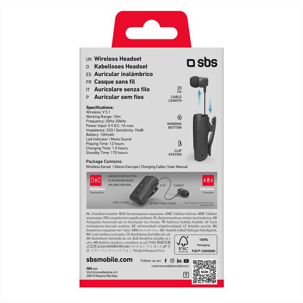 Immagine del prodotto SBS - TEROLLCLIPBTK-Nero