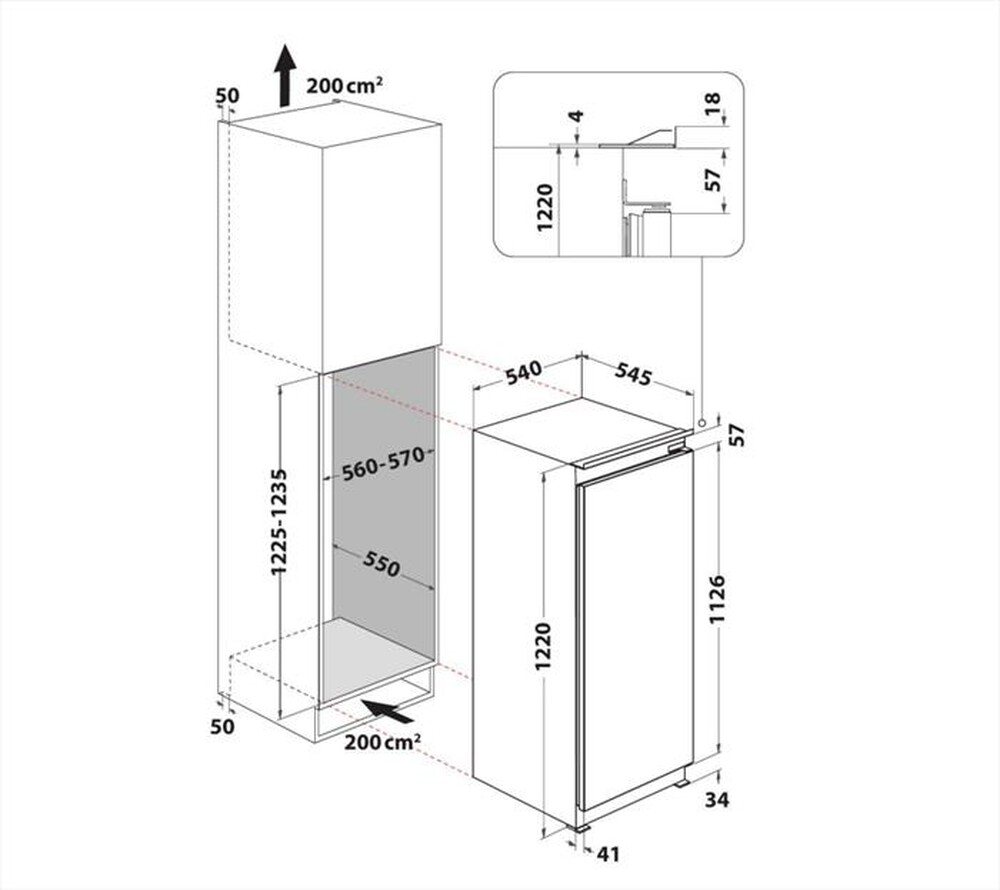 "INDESIT - Frigorifero combinato SZ 12 A2D/I 2 Classe E 189lt-Acciaio inossidabile"