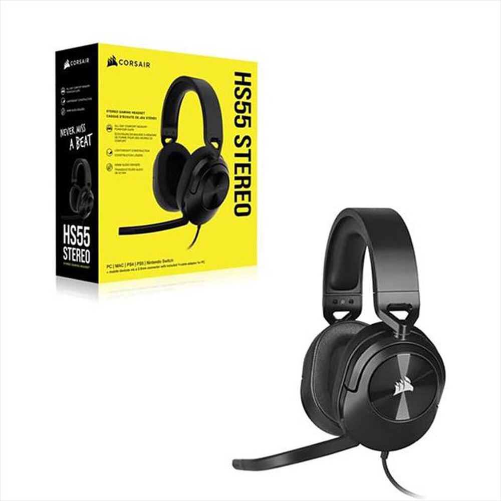 "CORSAIR - Cuffia gamer HS55 STEREO-Carbonio"
