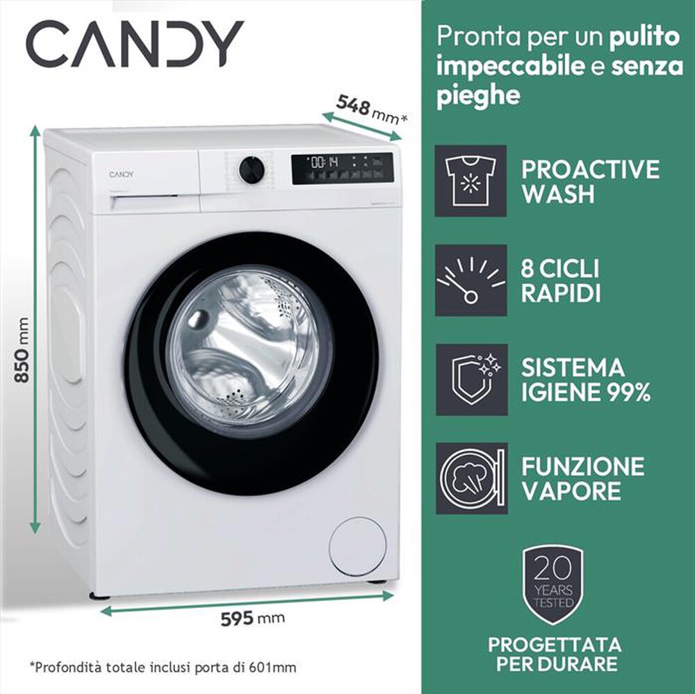 Immagine del prodotto CANDY - Lavatrice GD 410B8-S 10 Kg Classe A-Bianco