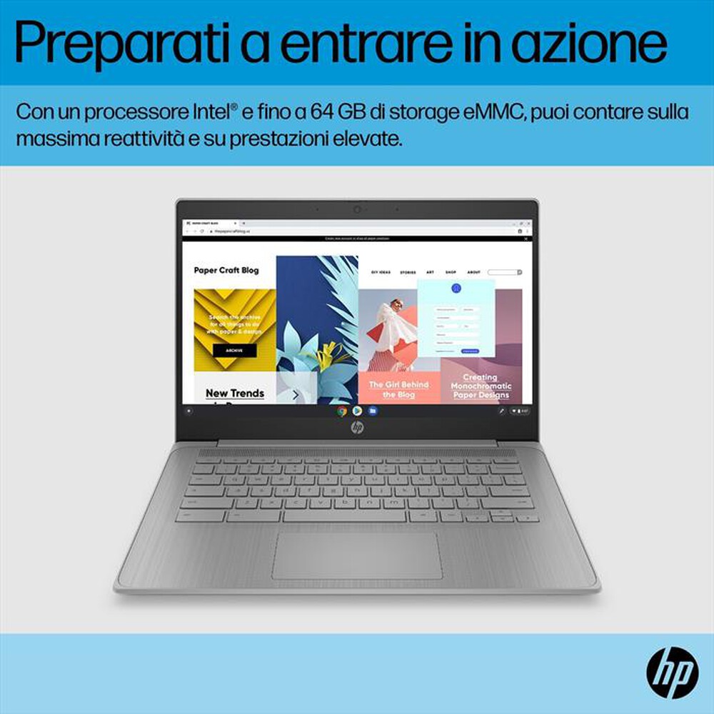 Immagine del prodotto HP - Notebook CHROMEBOOK 14A-NE1000NL 4GB+64GB eMMC-Modern Grey
