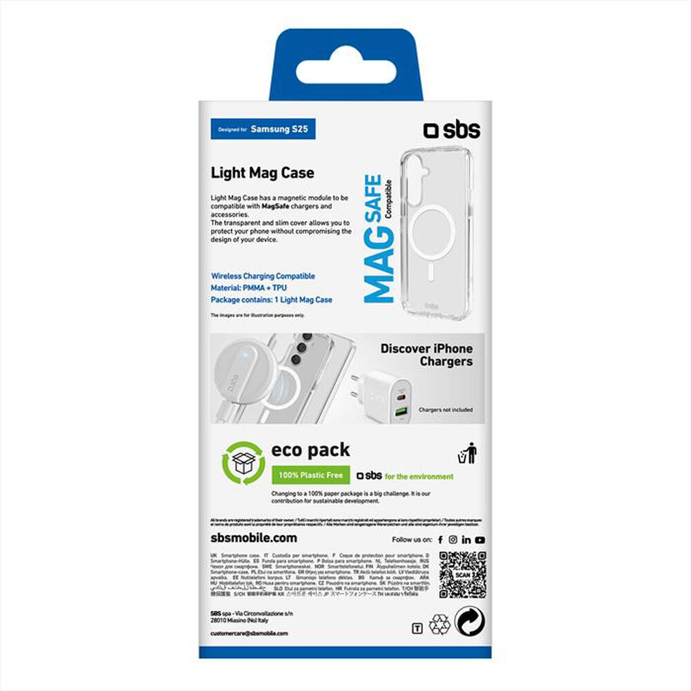 "SBS - Cover TELIGMAGSAS25T per Samsung S25-Trasparente"