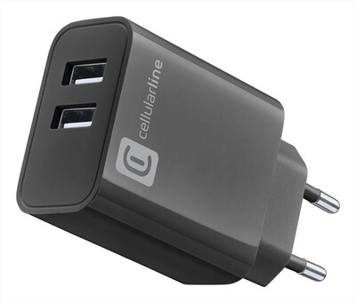 CELLULARLINE - Caricabatterie MULTIPOWER ACHUSB2USBA24WK-Nero