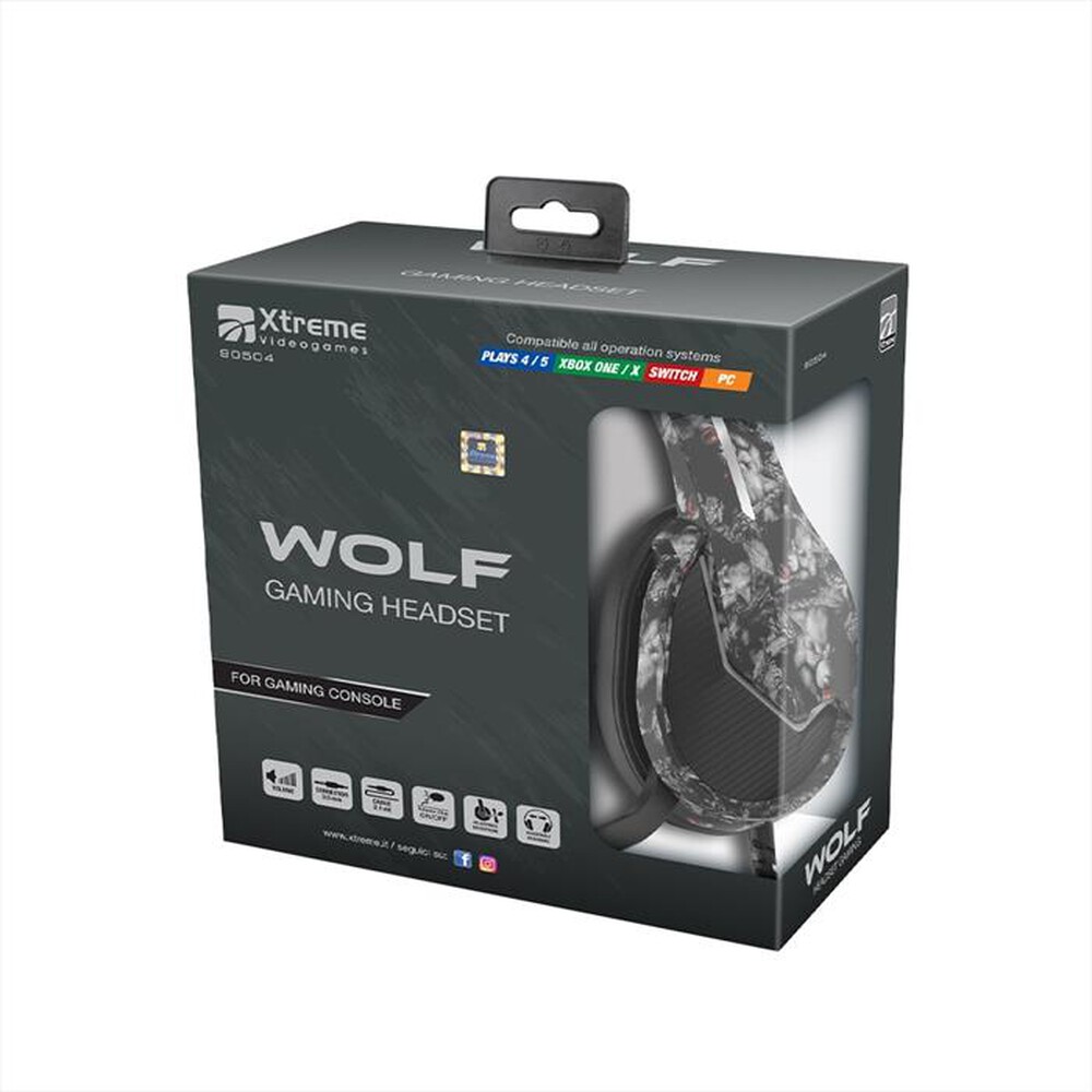 "XTREME - GAMING HEADSET WOLF-NERO/GRIGIO"