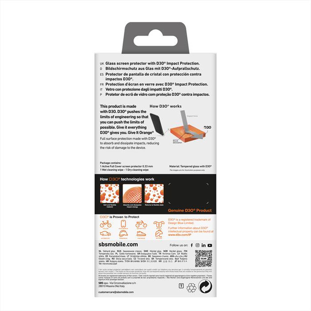 "SBS - Screen protector TED3OSCRGLIP1667 iPhone 16 Plus-Trasparente"