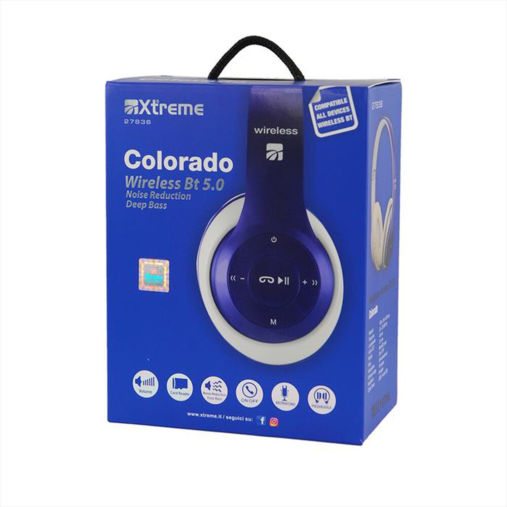"XTREME - HEADPHONE WIRELESS BT 5.0 COLORADO-BLU"