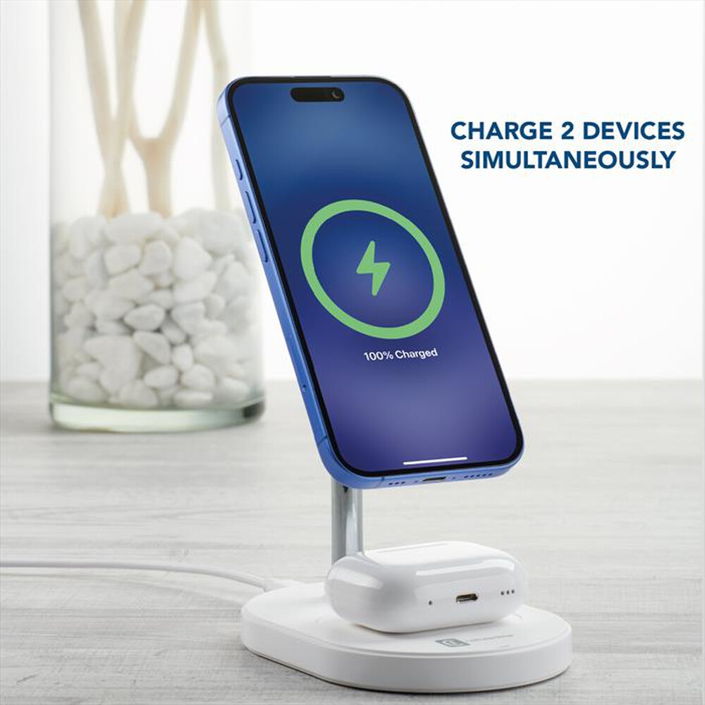 Immagine del prodotto CELLULARLINE - MAG DUO Station di ricarica wireless-Bianco