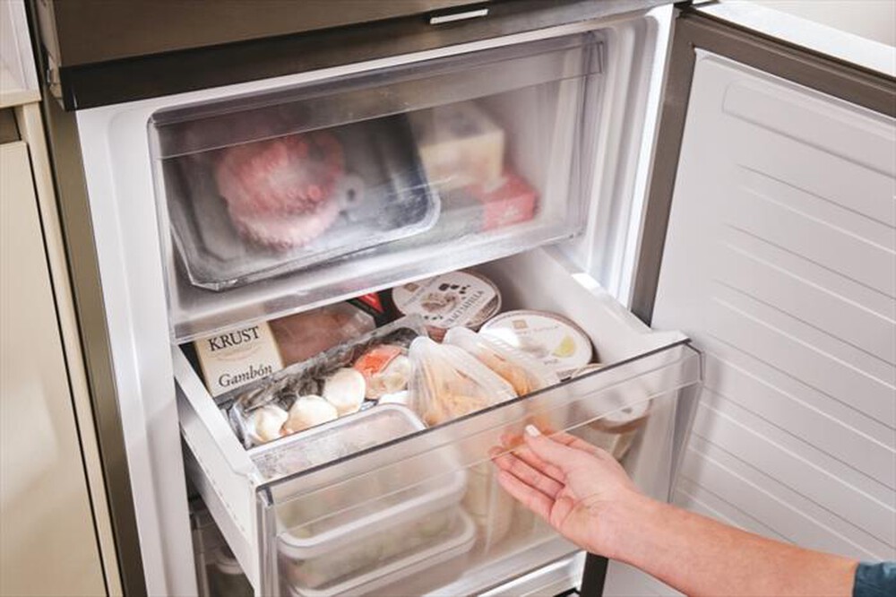 "CANDY - Frigorifero combinato CNCQ2T620EX Classe E 409 lt-Stainless steel"