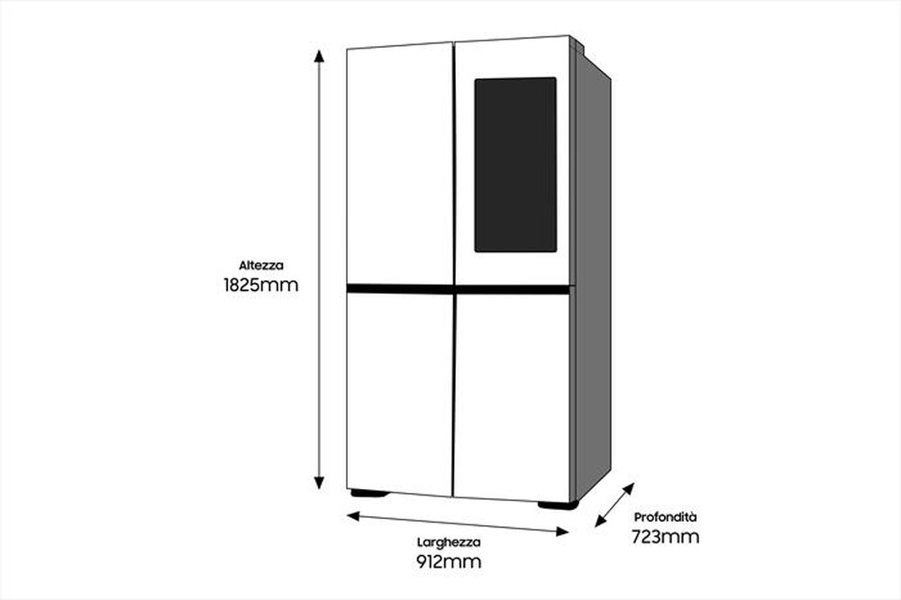 "SAMSUNG - Frigorifero 3 e più porte RF65A977FB1/EF Classe F-Matte Black"